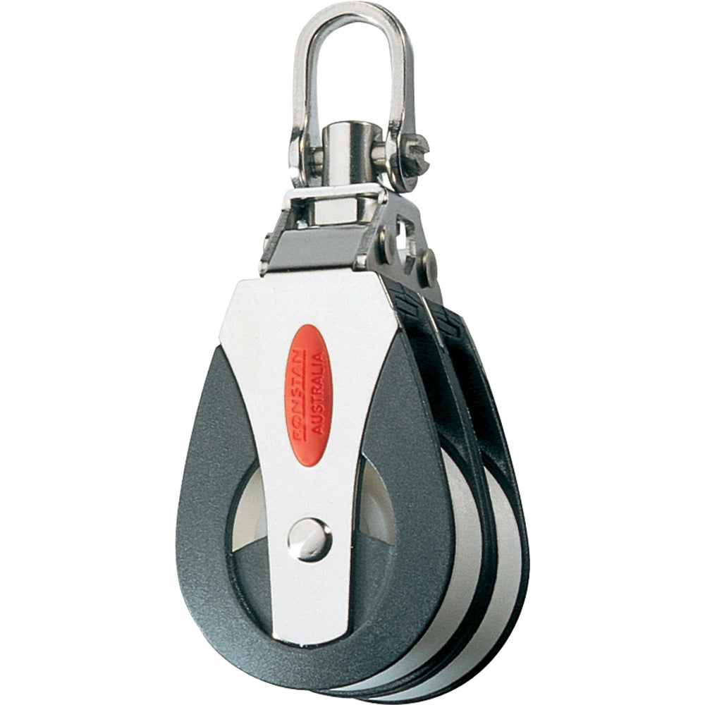 Ronstan Series 40 All Purpose Double Block with Full Swivel Head - 40mm Sheave for Sailing and Marine Applications