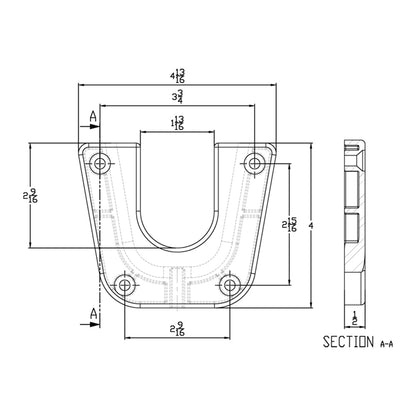 TACO Marine F16-0080 Stainless Steel Side Mount Table Pedestal Bracket