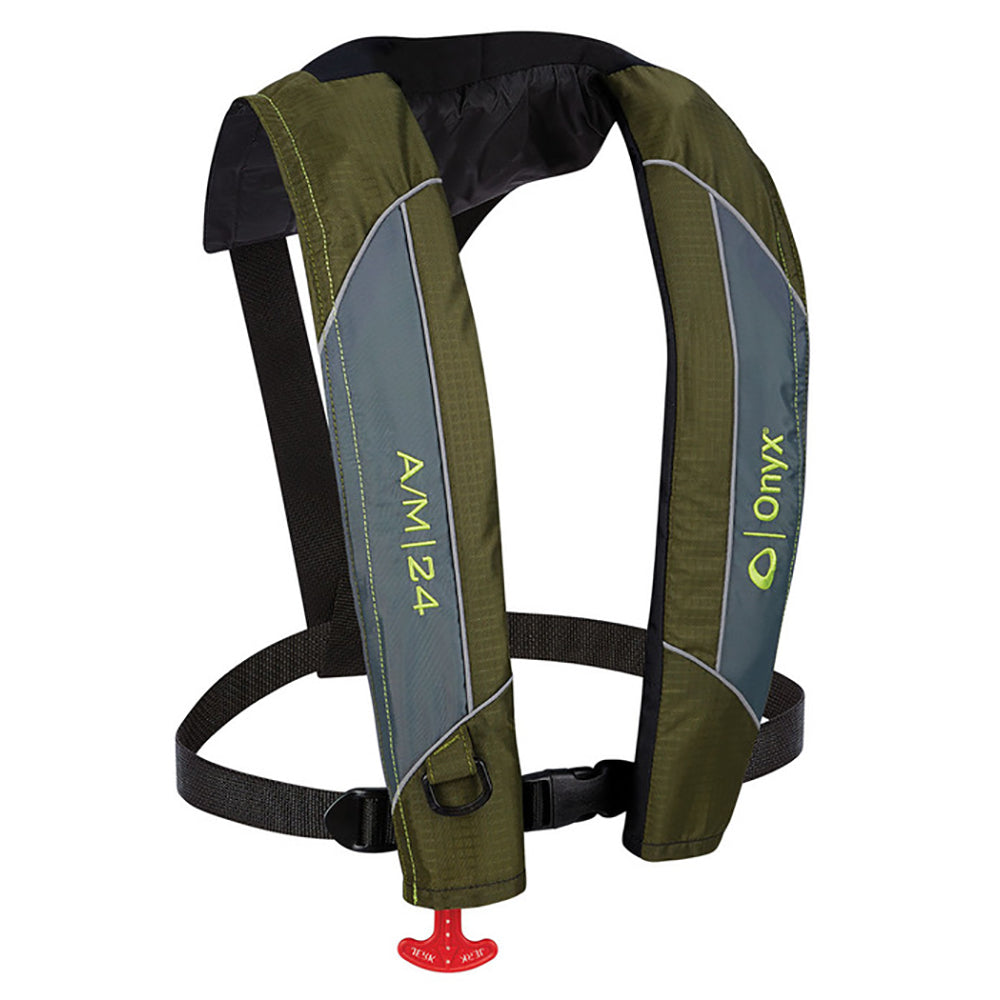 Onyx Outdoor A/M-24 Automatic/Manual Inflatable Life Jacket - Green