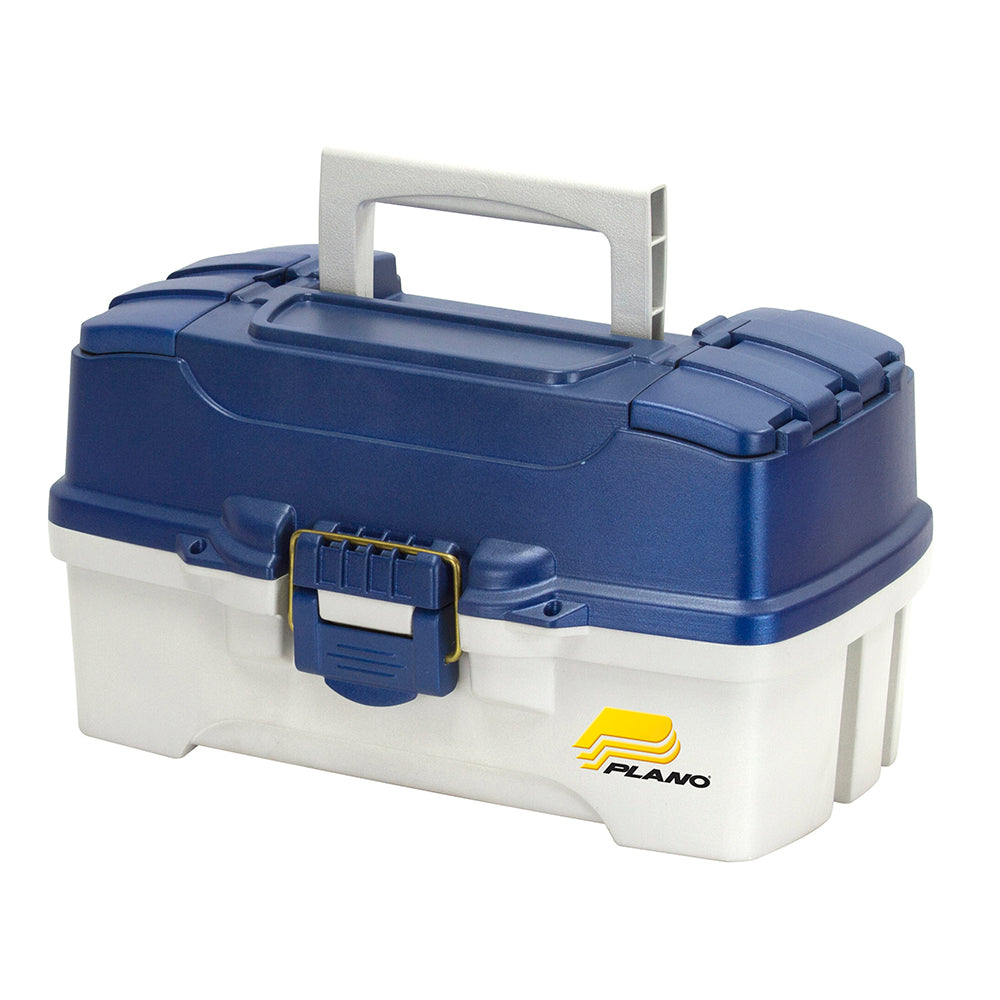 Plano 620206 2-Tray Tackle Box with Dual Top Access in Blue Metallic and Off White