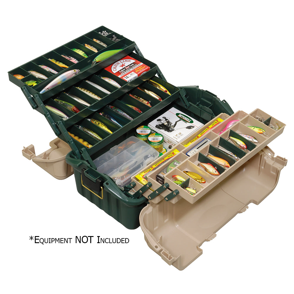Plano Hip Roof Tackle Box with 6 Trays - Green and Sandstone, Model 861600