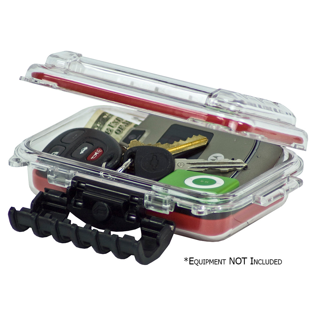 Plano Waterproof Polycarbonate Storage Box 3449 Size - Red and Clear