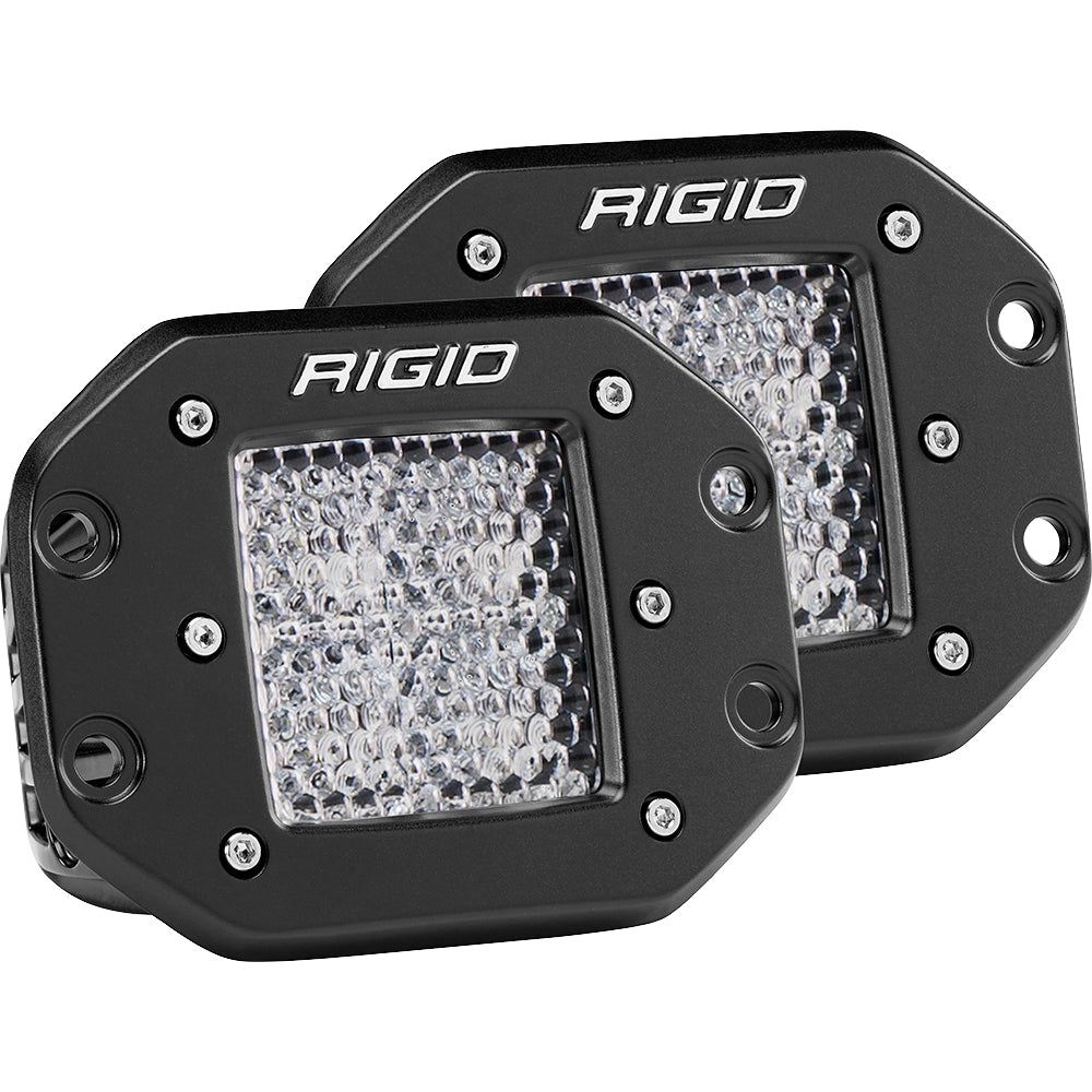RIGID Industries D-Series PRO Flush Mount Diffused LED Pair in Black