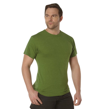 Rothco Heather Green Solid Color Short Sleeve Crew Neck T-Shirt Size XL