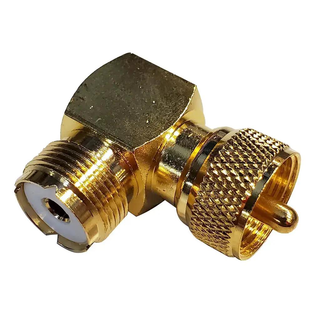 Shakespeare Right Angle PL-259 to SO-239 Adapter - Marine Grade RG-58 Cable Connector by Shakespeare