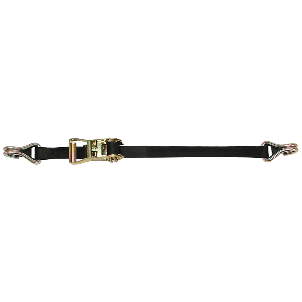 CargoBuckle 1 inch x 12 feet Ratchet Strap Tie-Down with Double J-Hooks and Keeper