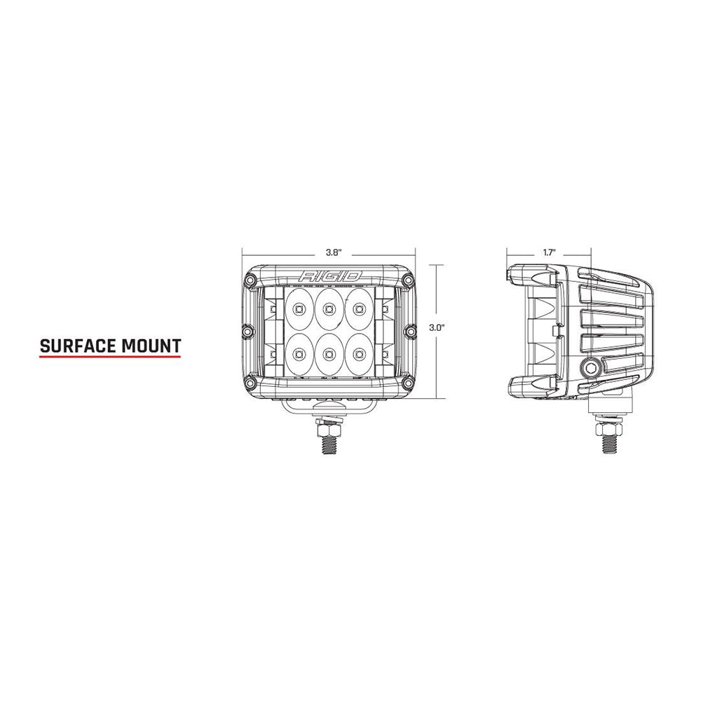 RIGID Industries D-SS Series PRO Flood LED Surface Mount Pair - Black