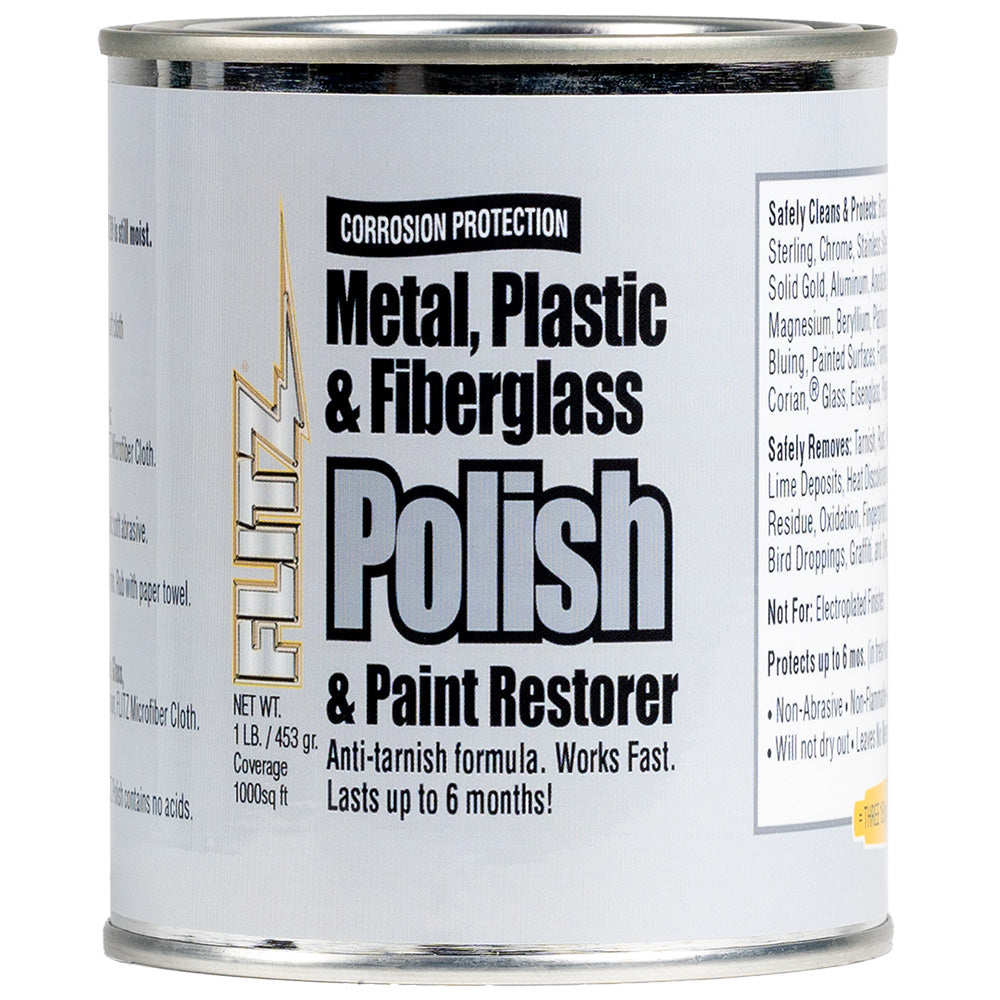 Flitz Metal, Plastic & Fiberglass Polish Paste 1 lb – Multi-Surface Cleaner & Polish by Flitz Part CA 03516-6