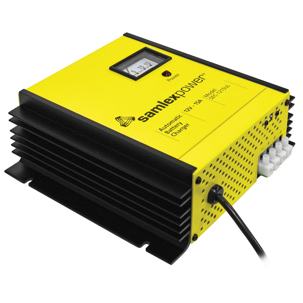Samlex America SEC-1215UL 15A 12V Battery Charger with 3-Stage Charging and 3 Banks