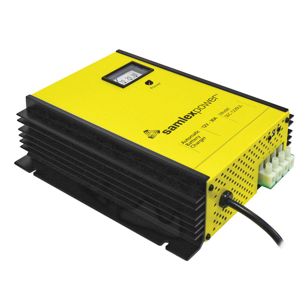 Samlex America 30A Battery Charger - 12V 3-Bank 3-Stage with Dip Switch and Lugs