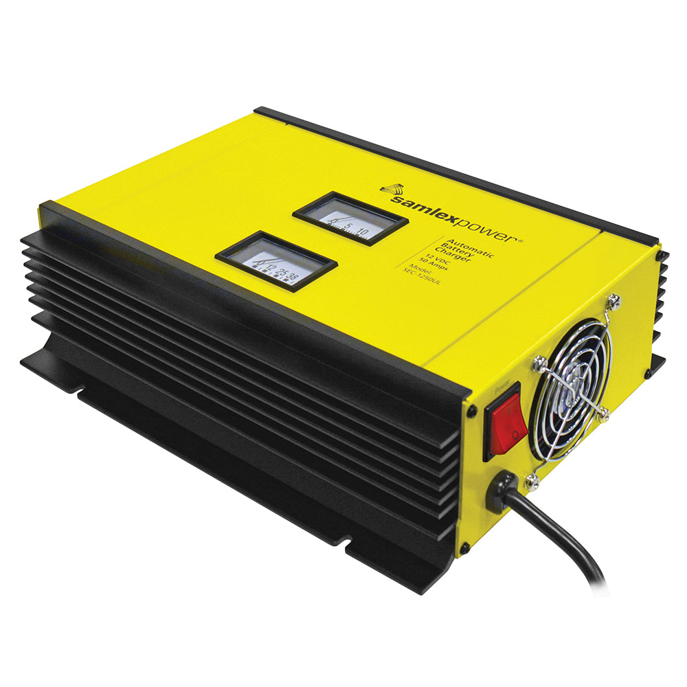 Samlex America SEC-1250UL 50A 12V Battery Charger with 2-Bank, 3-Stage Charging, Dip Switch & Temp Sensor