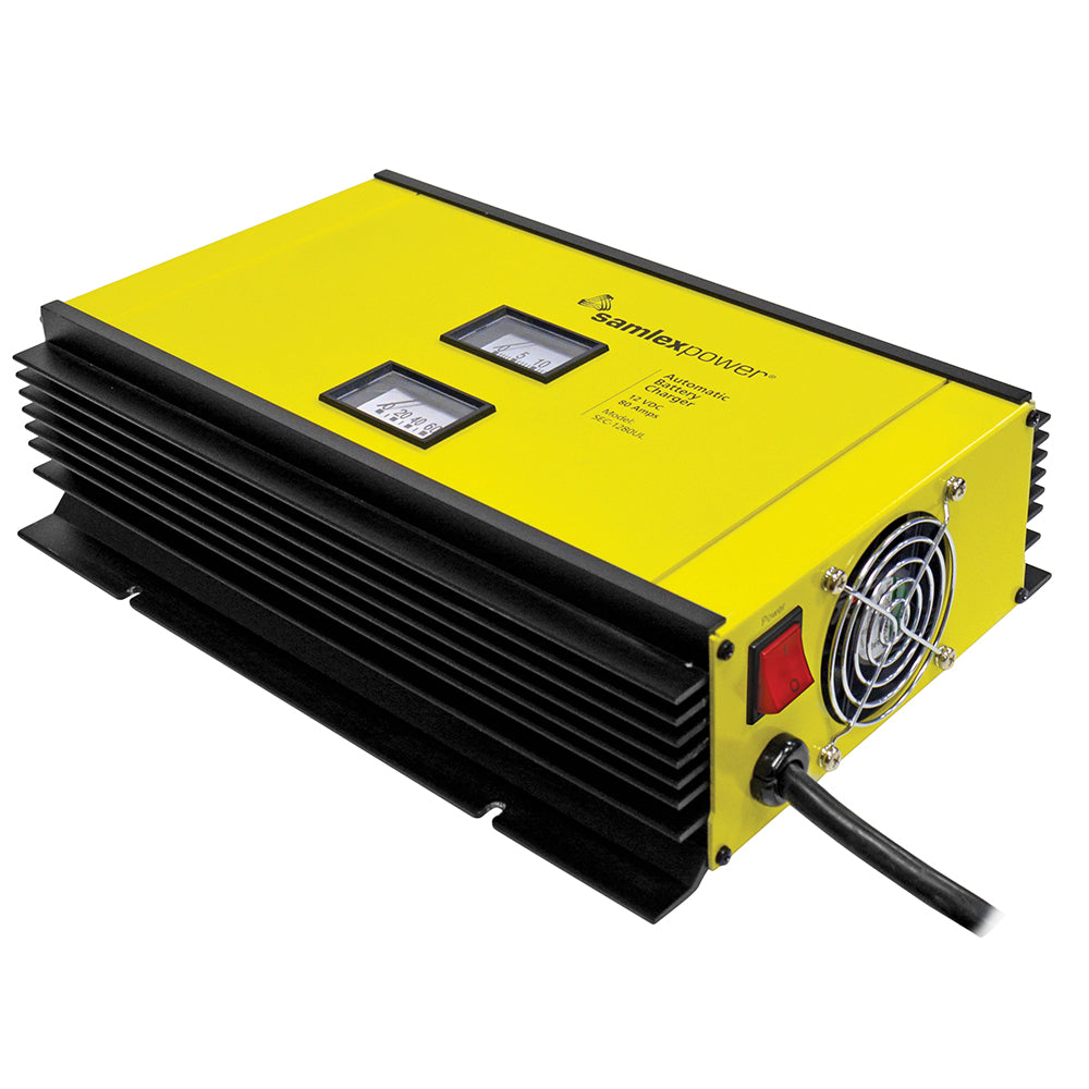 Samlex America SEC-1280UL 80A 12V Battery Charger with 2-Bank 3-Stage Charging and Temp Sensor
