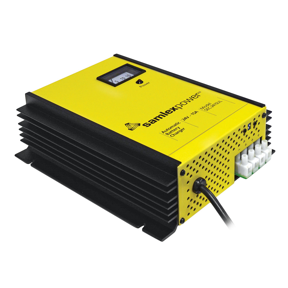Samlex America SEC-2415UL 15A 24V 3-Bank Battery Charger with 3-Stage Charging and Dip Switch