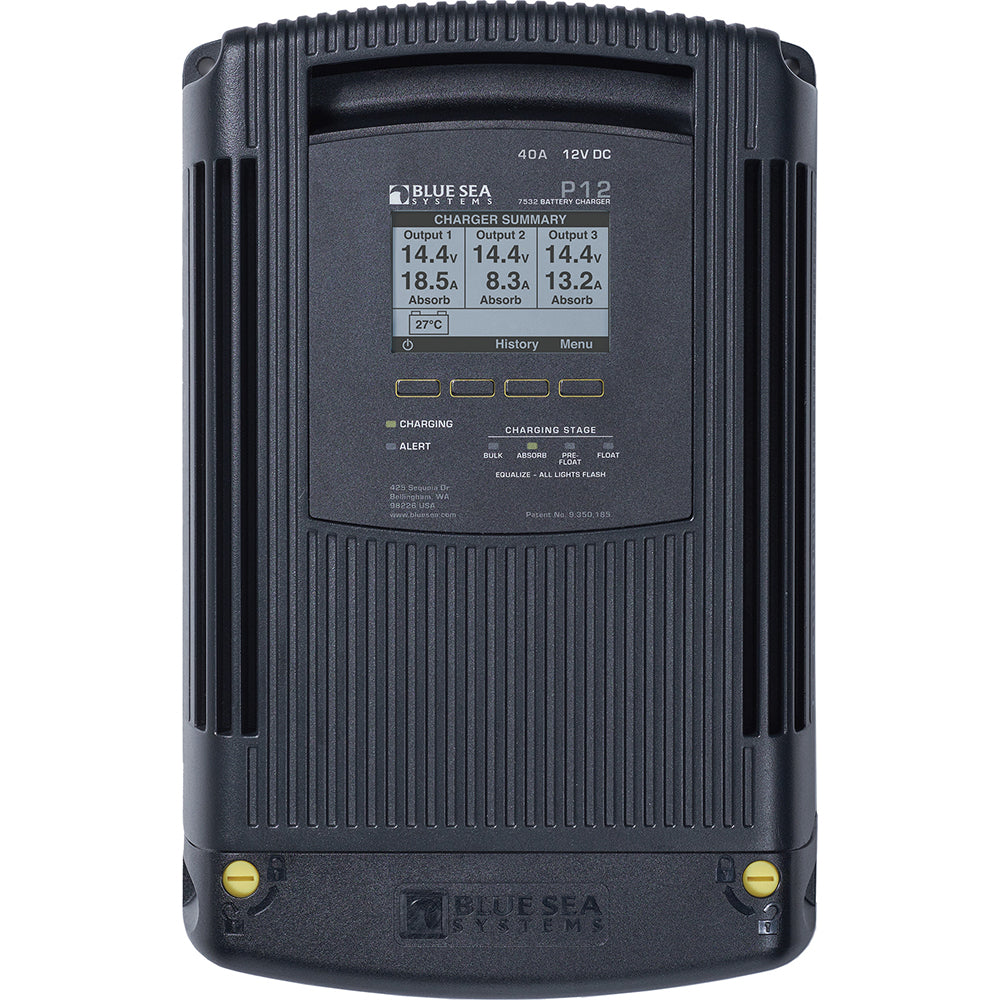 Blue Sea Systems P12 Gen2 Battery Charger - 40A, 3-Bank