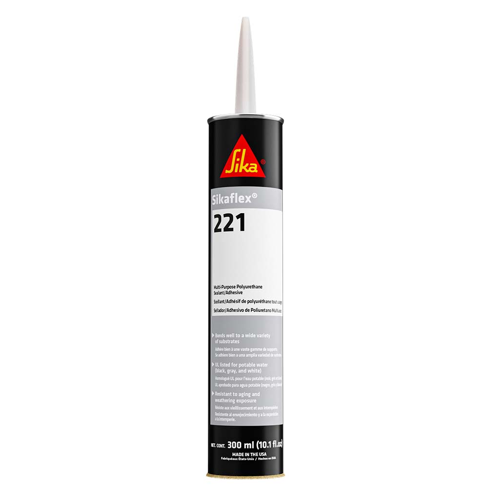 Sika Sikaflex 221 Multi-Purpose Polyurethane Sealant and Adhesive - 10.3 oz Cartridge in Black