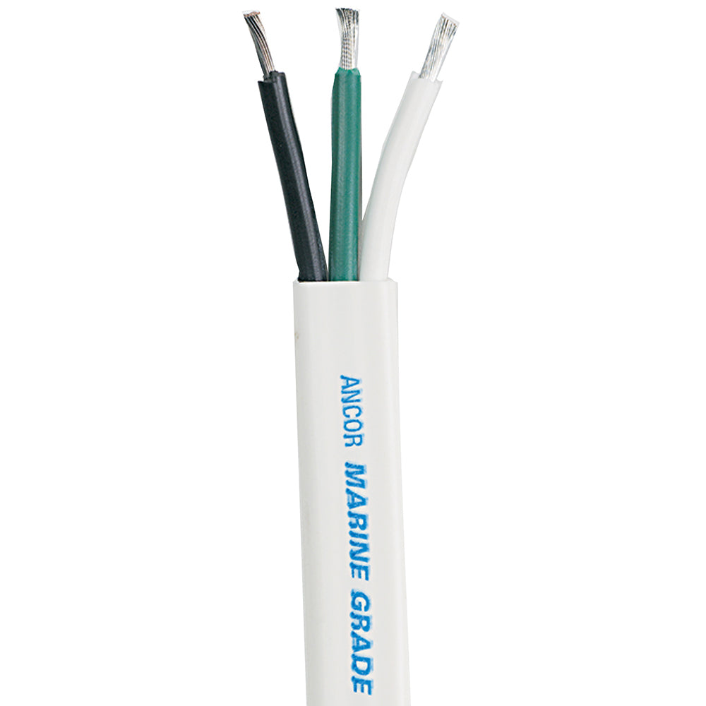 Ancor White Triplex Cable 14/3 AWG - 500 Feet - Marine Grade Flexibility and Durability