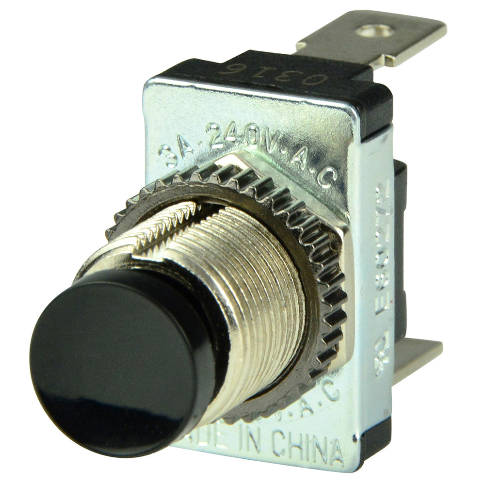 BEP Marine Black SPST Momentary Contact Switch - ON/OFF for Marine and Automotive Applications
