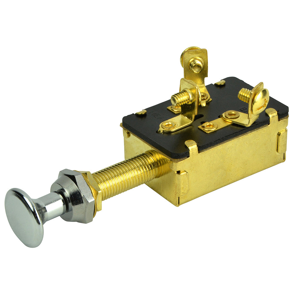 BEP Marine 3-Position SPDT Push-Pull Switch - OFF/ON1/ON2, 6-36V DC, 10A, Part Number 1001301