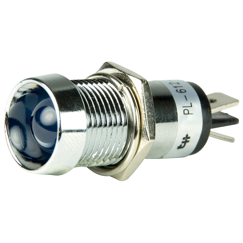 BEP Marine 12V Blue LED Pilot Indicator Light with Chrome Finish