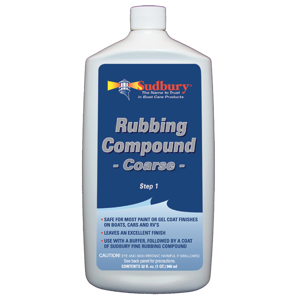 Sudbury Rubbing Compound Coarse Step 1 - 32oz Fluid for Gelcoat Scratch Removal