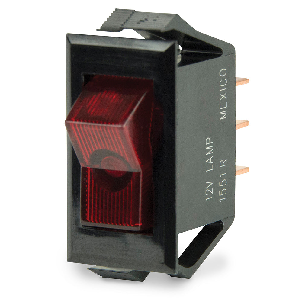 BEP Marine Illuminated SPST Rocker Switch with Red LED - 12V DC, ON/OFF