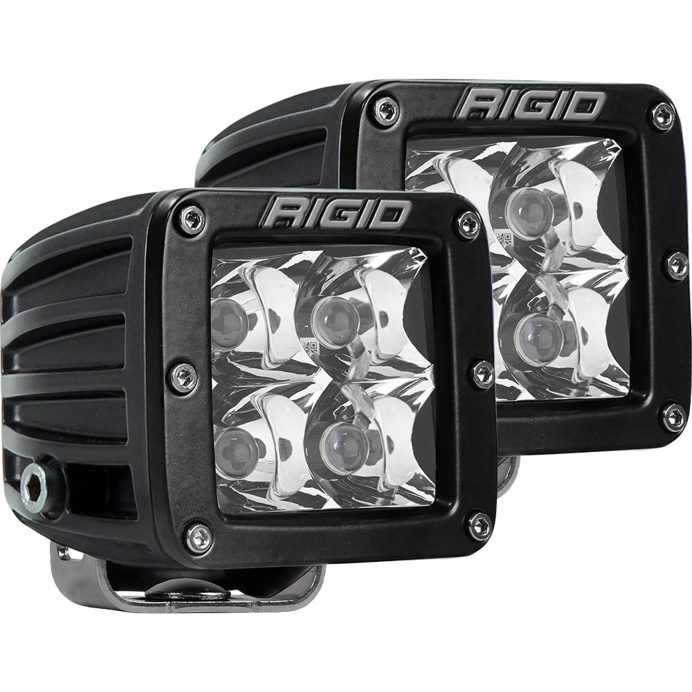 RIGID Industries D-Series PRO Hybrid-Spot LED Pair - Black | Compact Off-Road and Racing Lighting