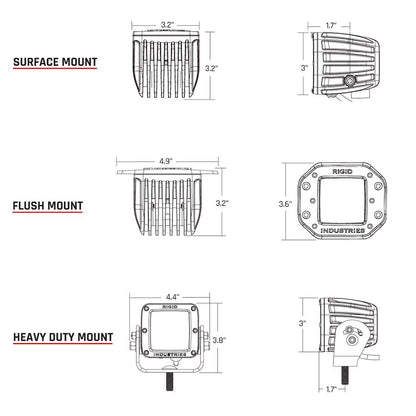 RIGID Industries D-Series PRO Hybrid-Flood LED Pair - White