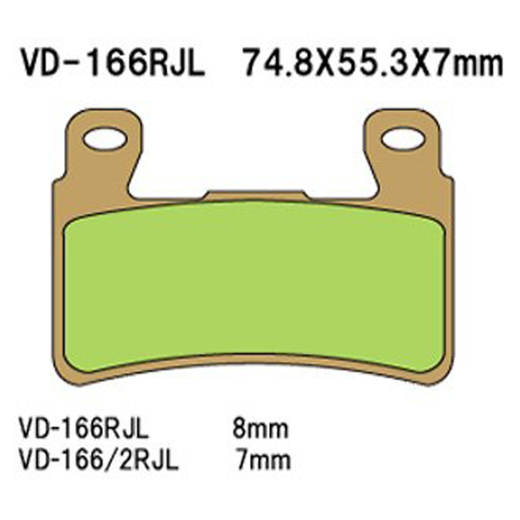 VESRAH VD-166RJL Brake Pads - Reliable Performance for Your Vehicle