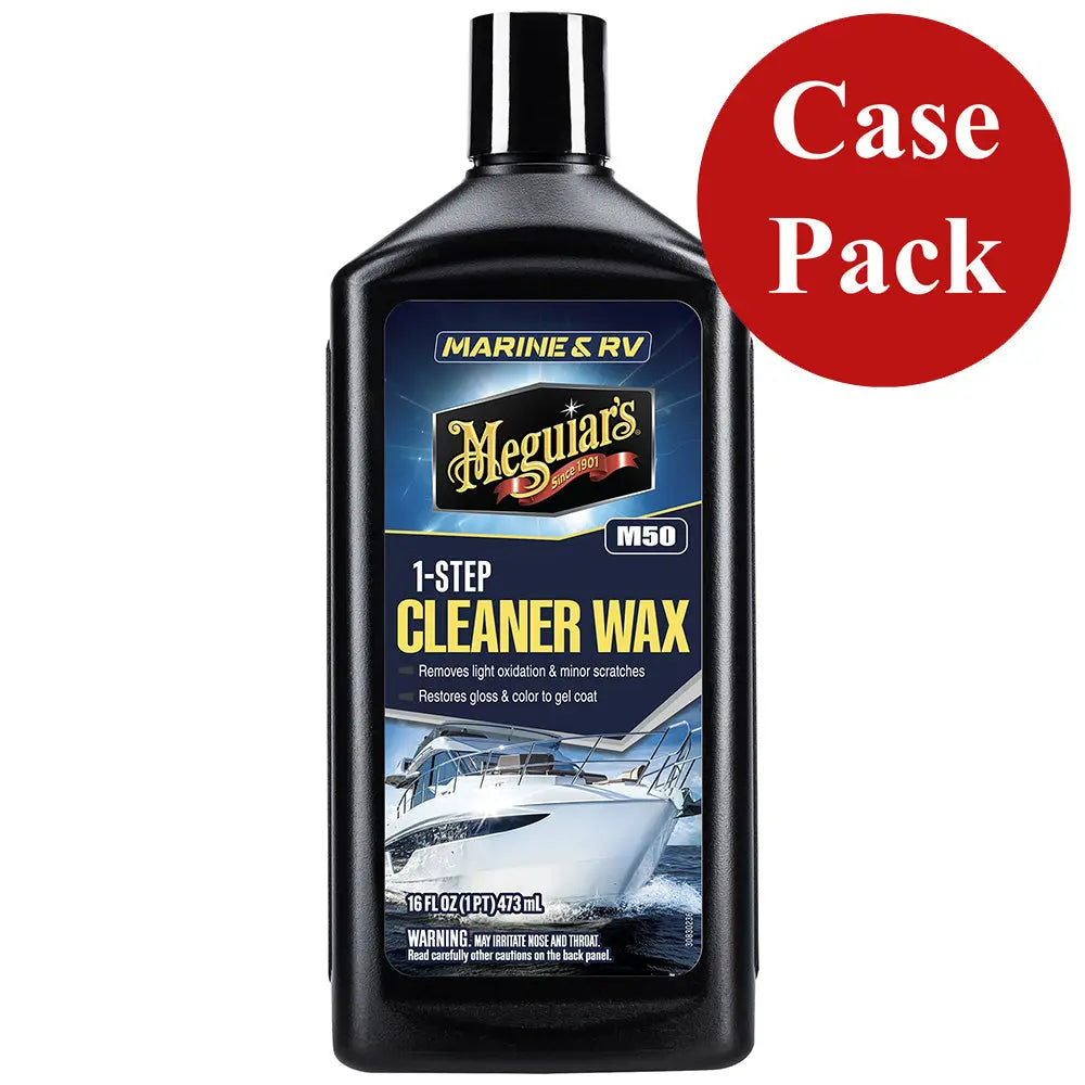 Meguiar's Boat and RV Cleaner Wax - 16 oz (Case of 6) for Marine and RV Gel Coat Surfaces