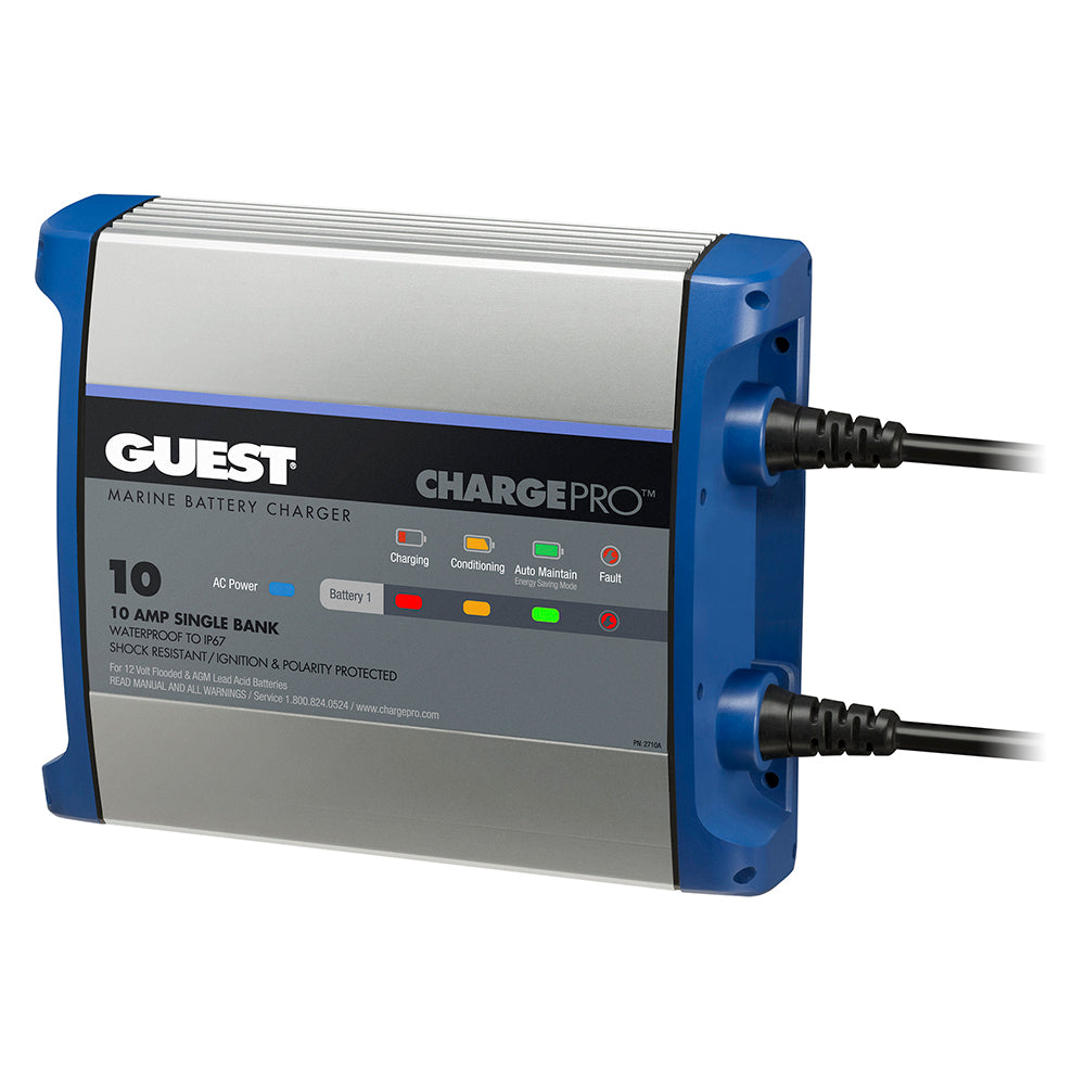 Guest On-Board Battery Charger 10A 12V - 1 Bank, Waterproof Marine Charger