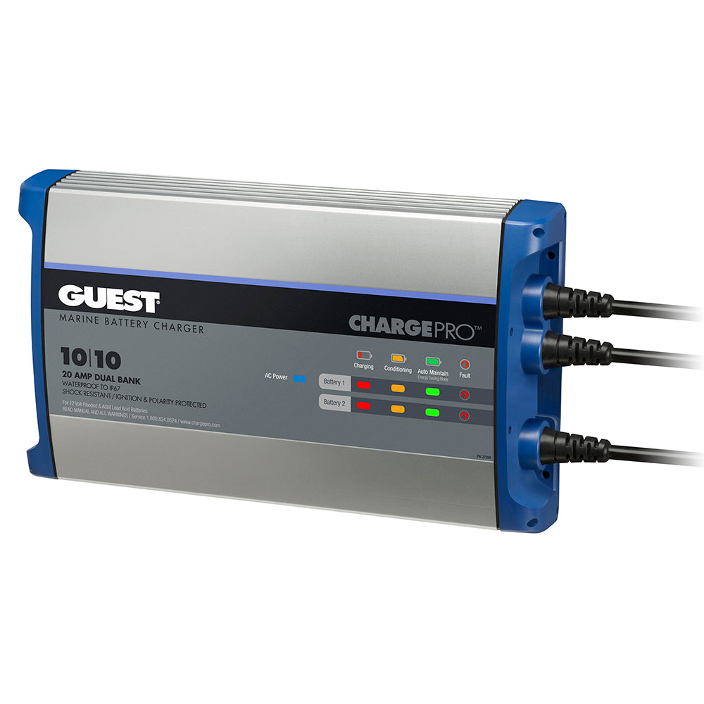Guest On-Board Battery Charger 20A / 12V - 2 Bank - Waterproof and Digital Charging Technology