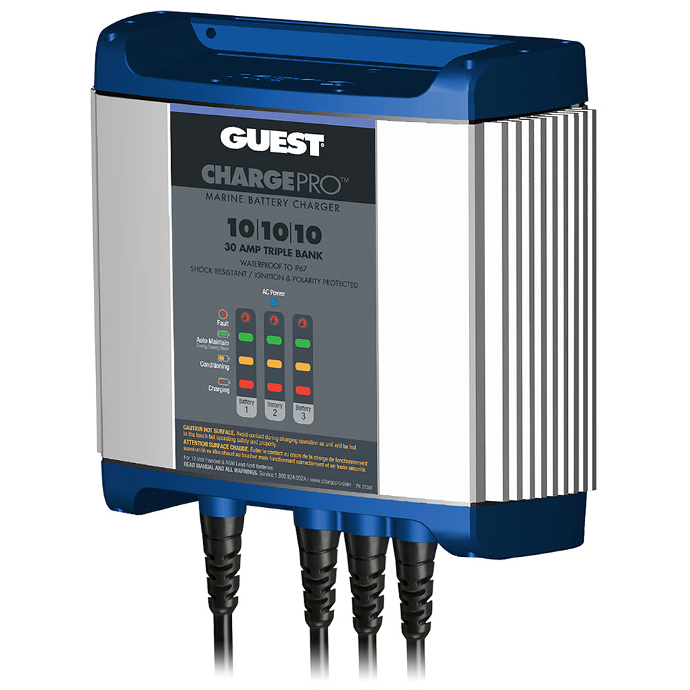 Guest 2731A On-Board Battery Charger 30A 12V 3 Bank Waterproof Marine Power Supply