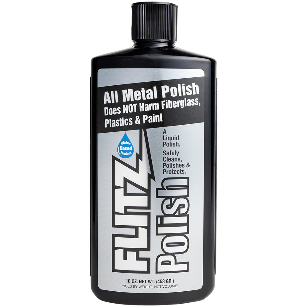 Flitz Polish 16oz Liquid Bottle - Case of 6 for Metal Cleaning and Polishing