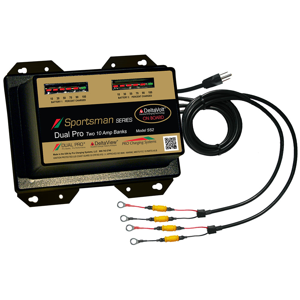 Dual Pro Sportsman Series 20A Battery Charger – 2-10A Banks for 12V and 24V Batteries