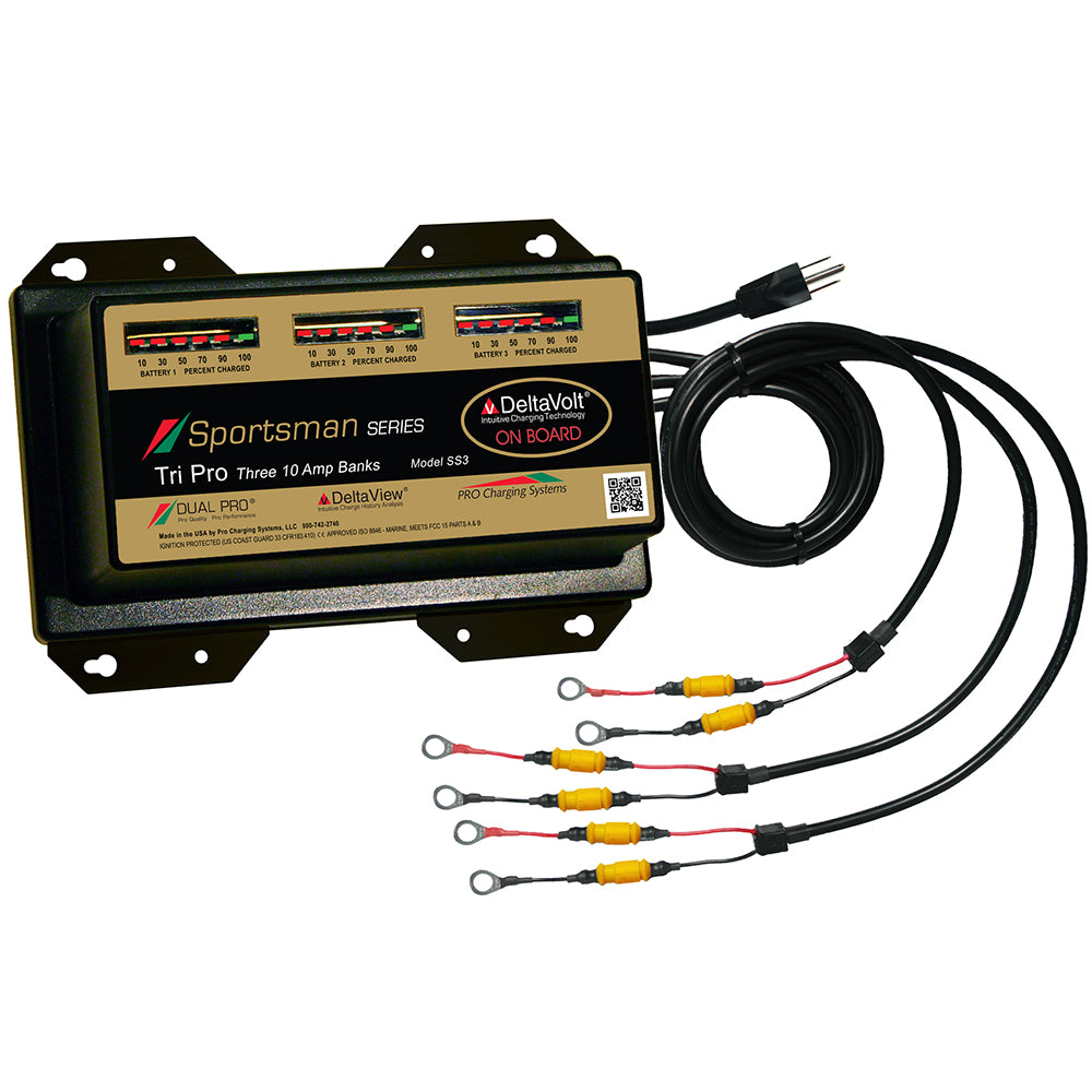 Dual Pro Sportsman Series 30A Battery Charger - 3-10A Banks for 12V to 36V Systems