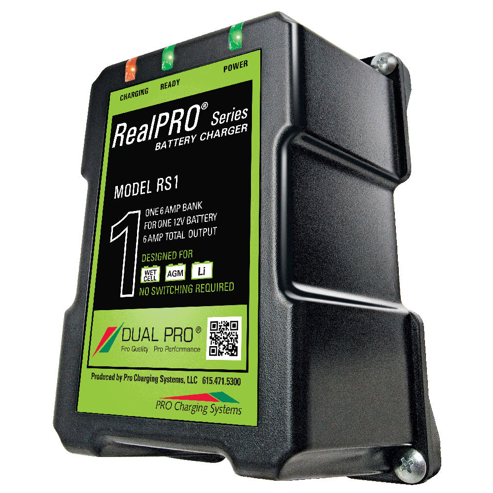 Dual Pro RealPRO Series 6A 1-Bank 12V Battery Charger for Marine and Vehicle Use