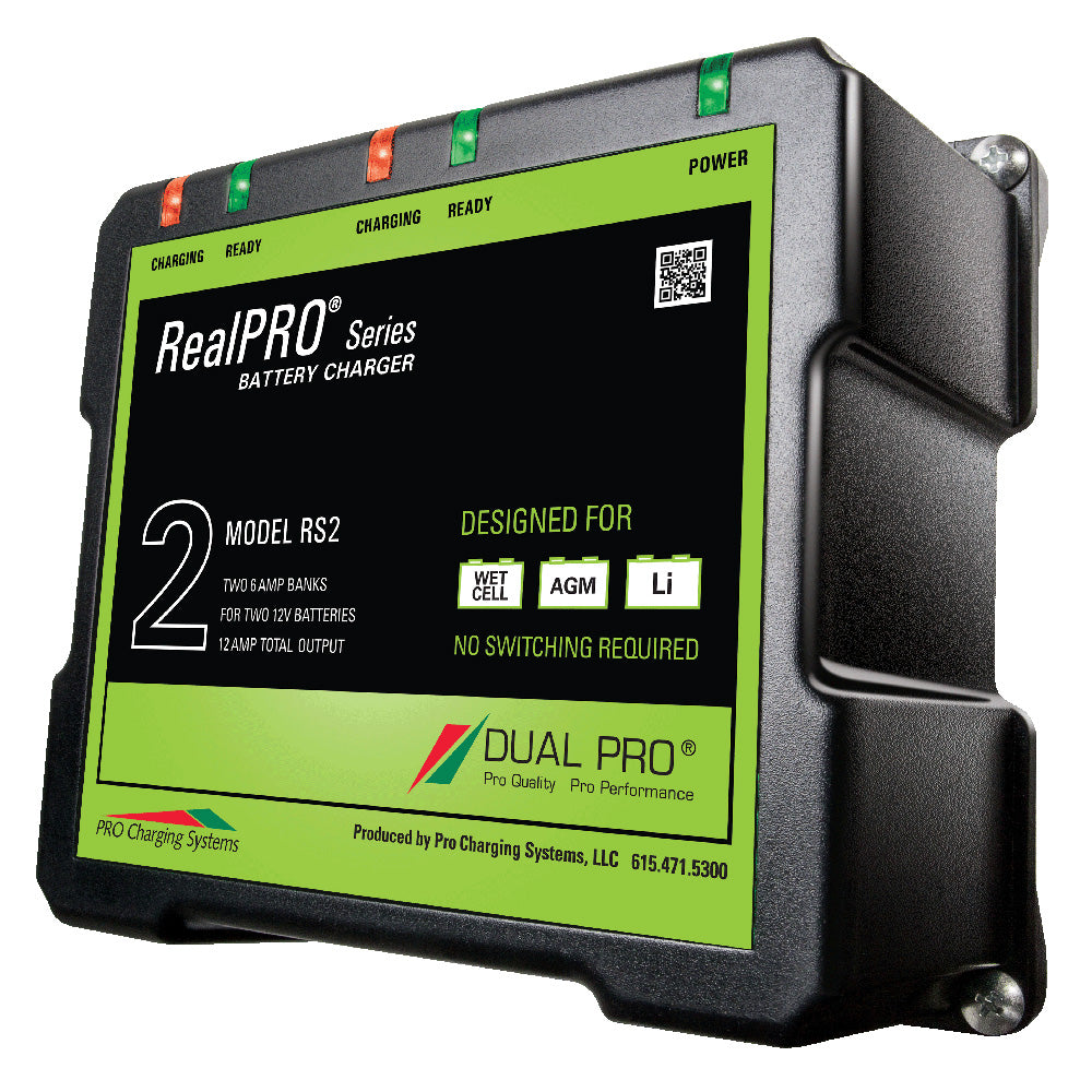 Dual Pro RealPRO Series 12A Battery Charger - 12V/24V 2-6A Banks for Marine & Automotive Use