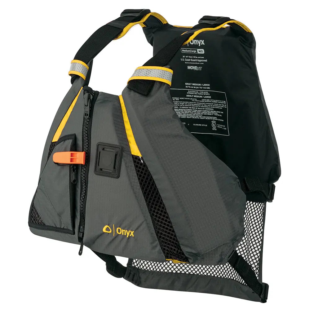 Onyx Outdoor Movement Dynamic Paddle Sports Vest - Yellow/Grey, M/L