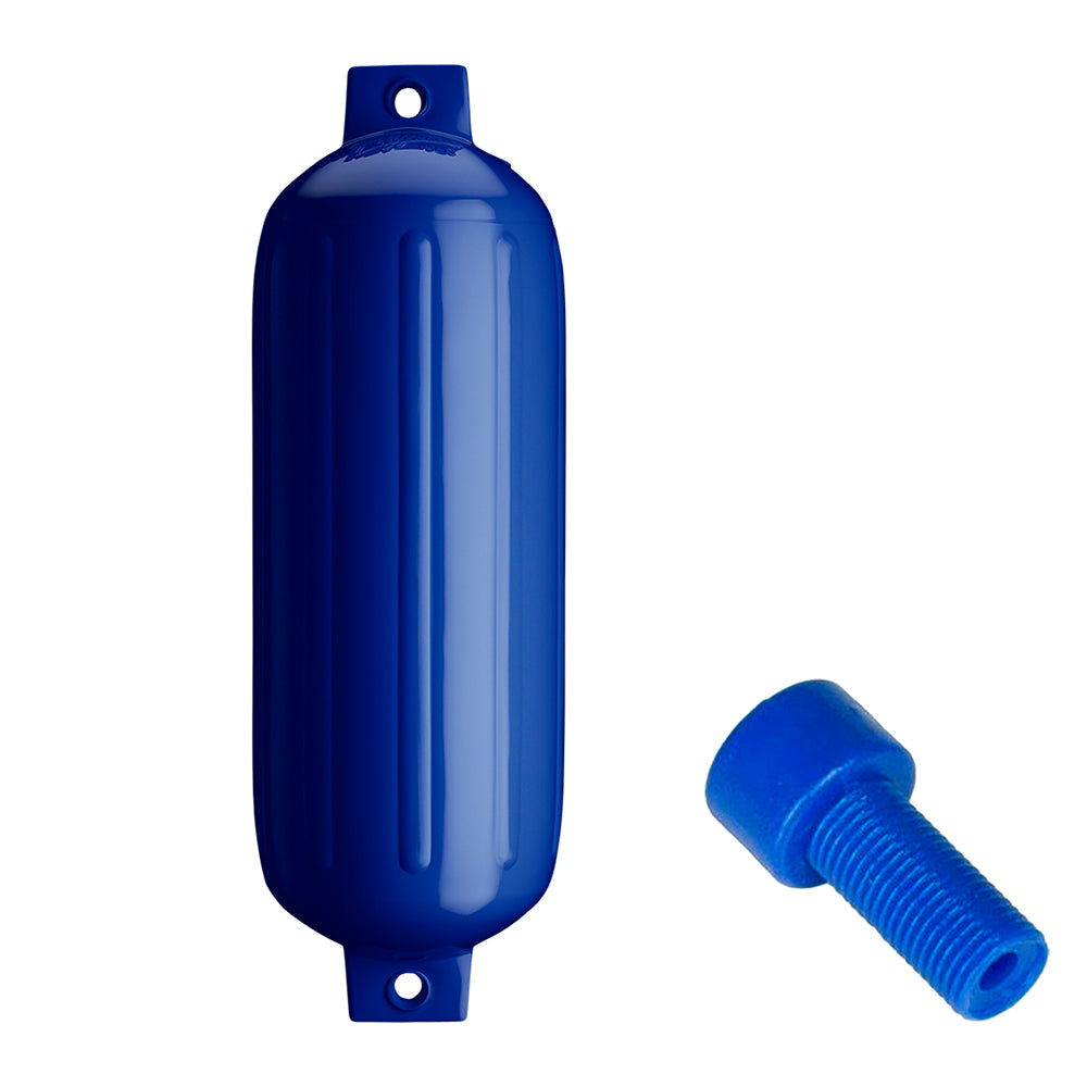 Polyform G-5 Twin Eye Fender 8.8 x 26.8 inches - Cobalt Blue with Inflation Adapter