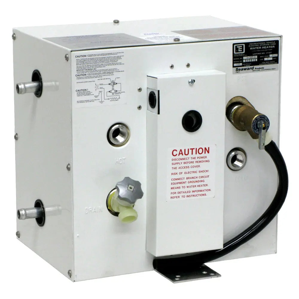 Whale Marine Seaward 3 Gallon Hot Water Heater with Side Heat Exchanger, White Epoxy Finish, 120V, 1500W