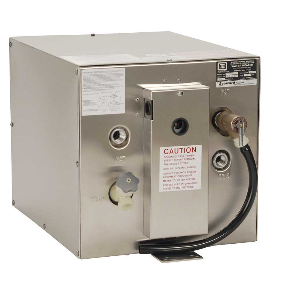 Whale Marine Seaward S1200E 11-Gallon Hot Water Heater, Stainless Steel, 120V, 1500W