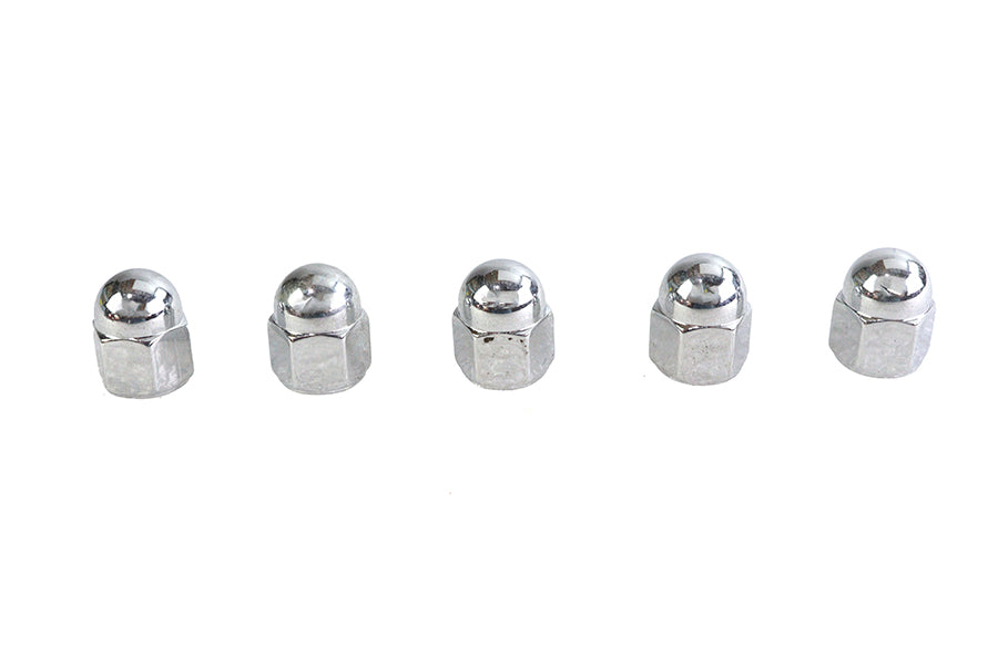 Colony Chrome Acorn Nut Fine 1/4 Inch-28 Thread - Pack of 5