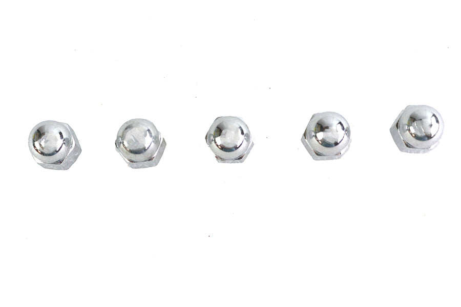Colony Chrome Acorn Nut Fine 1/4 Inch-28 Thread - Pack of 5