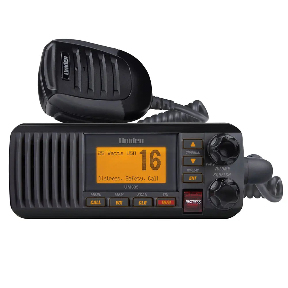 Uniden UM385 Fixed Mount VHF Marine Radio - Black