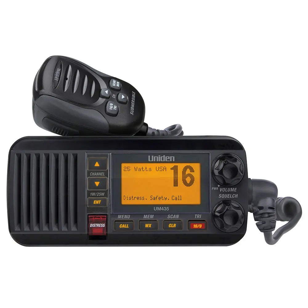 Uniden UM435 Fixed Mount VHF Marine Radio - Black