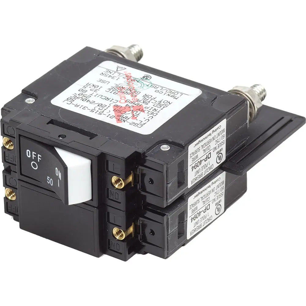 Blue Sea Systems 7467 UL-489 50A Raised Rocker Circuit Breaker for Marine and Industrial Use
