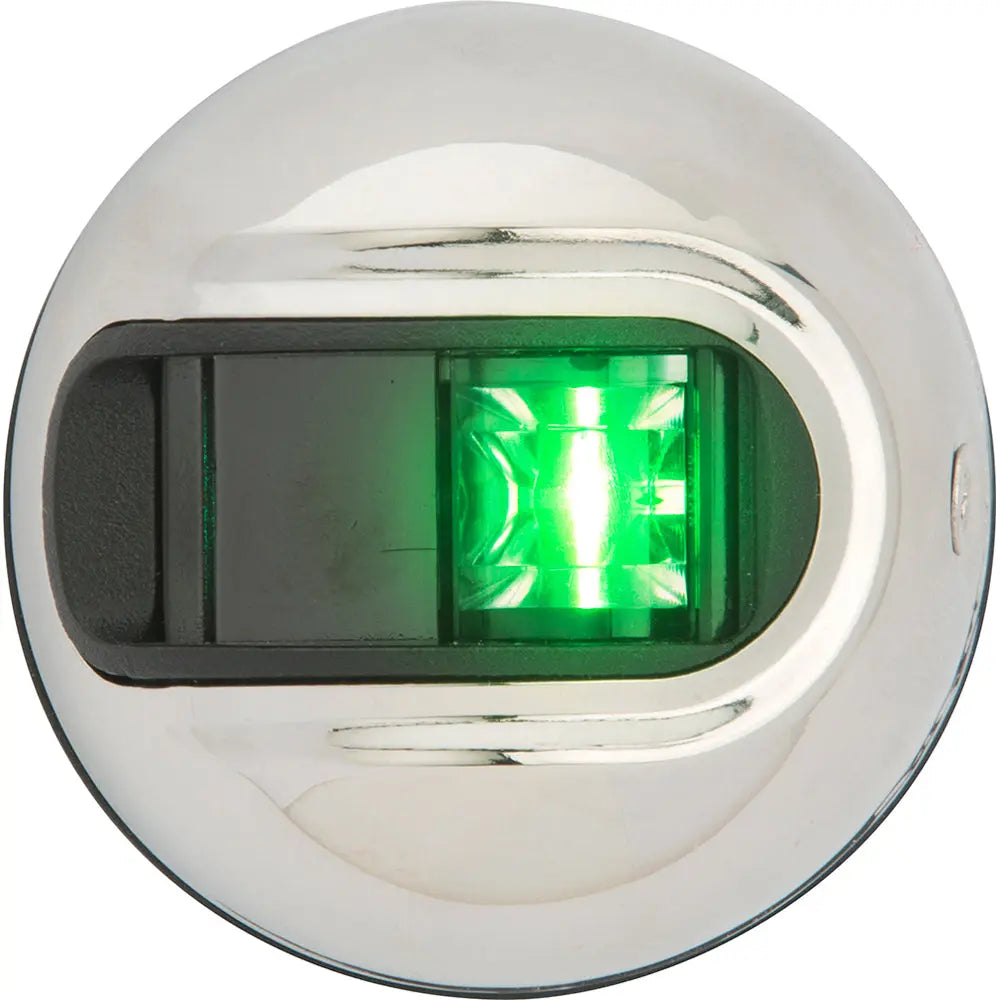 Attwood Marine LightArmor Vertical Surface Mount Navigation Light - Starboard (Green) - Stainless Steel - 2 Nautical Miles