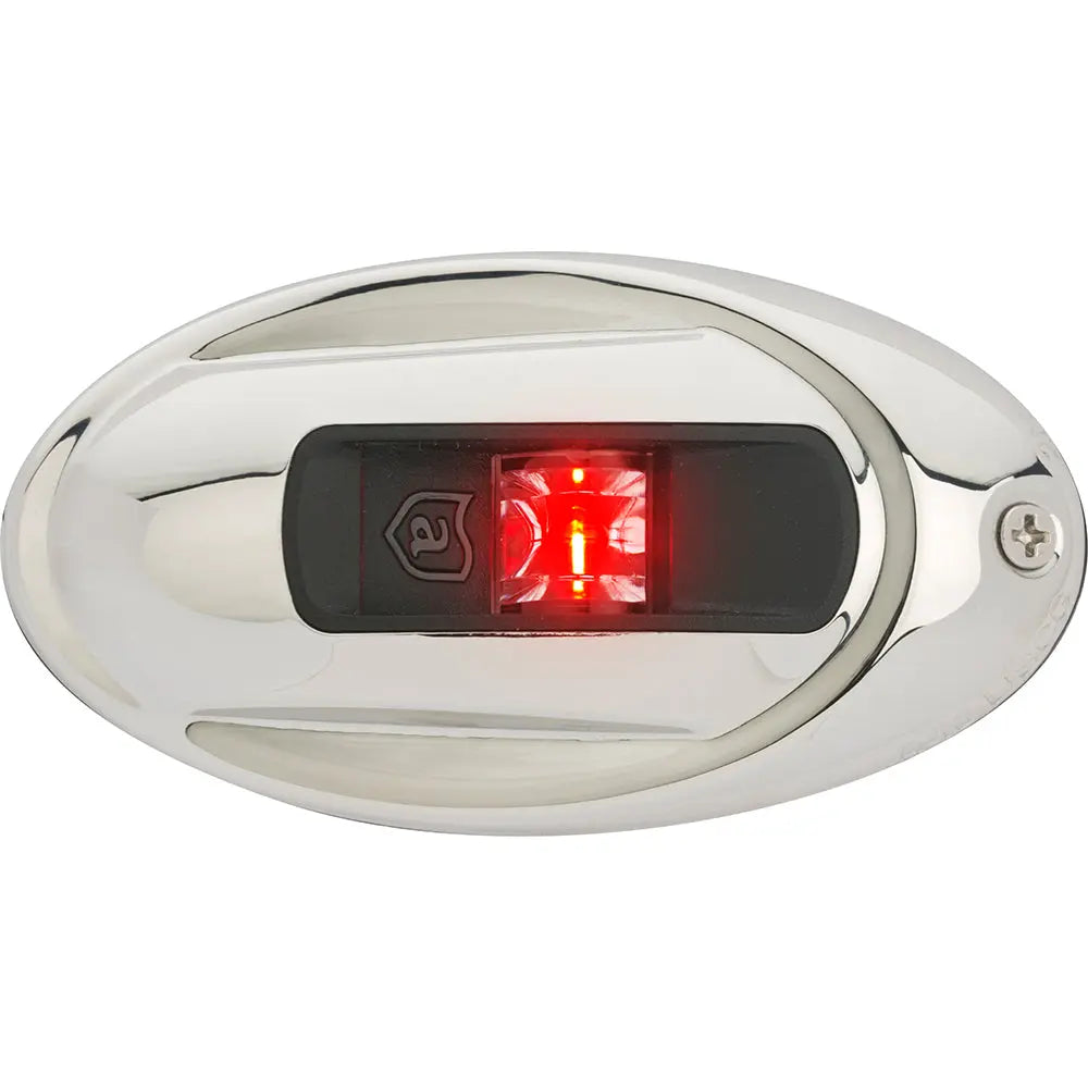 Attwood Marine LightArmor Vertical Surface Mount Navigation Light - Oval Port Red - Stainless Steel - 2 Nautical Miles