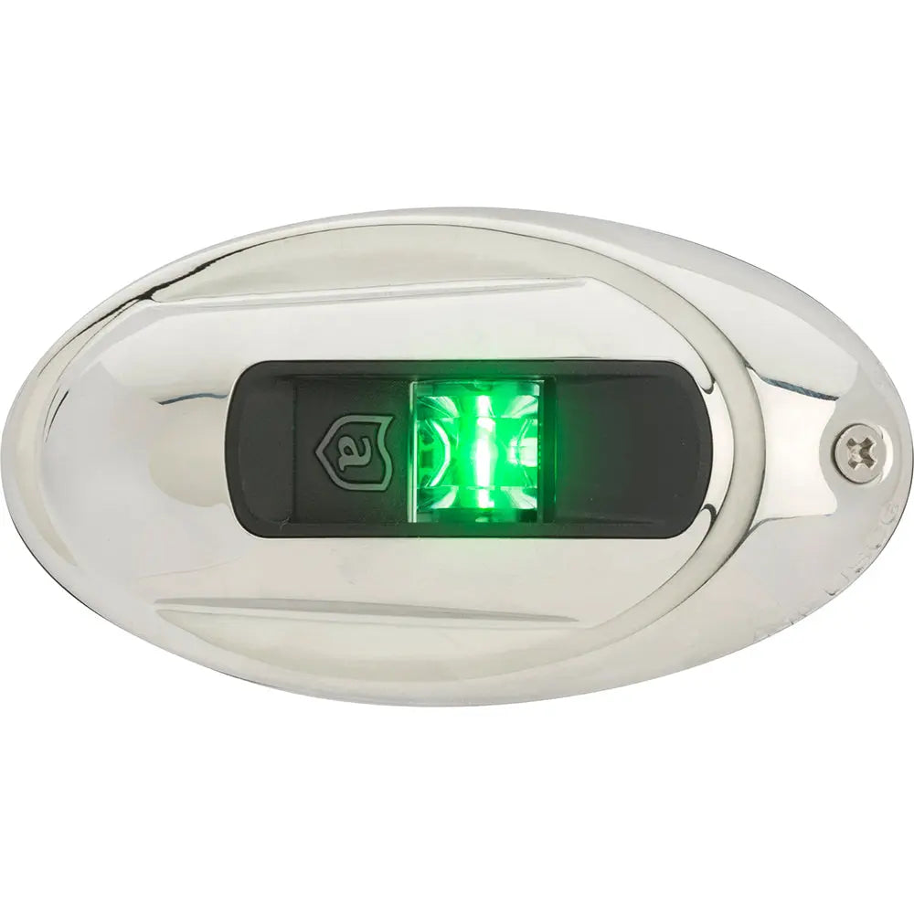 Attwood Marine LightArmor Vertical Surface Mount Navigation Light - Starboard (Green) - Stainless Steel - 2 Nautical Miles
