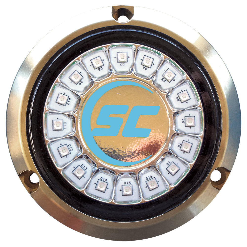 Shadow-Caster LED Lighting Bimini Blue Single Color Underwater Light - 16 LEDs, Bronze Housing
